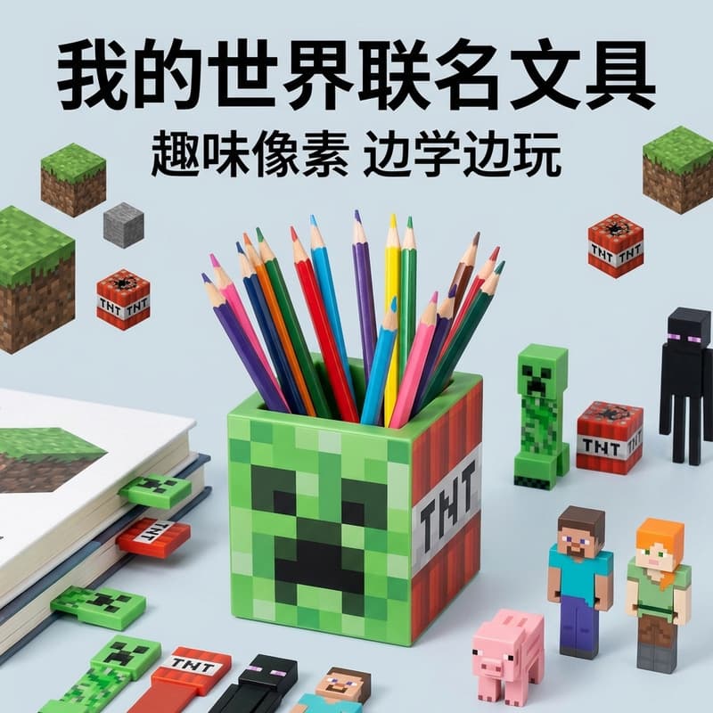 Minecraft Cultural Creative New DIY Bookmark Birthday Prize Gift Crawling Enderman Bookmark Pen