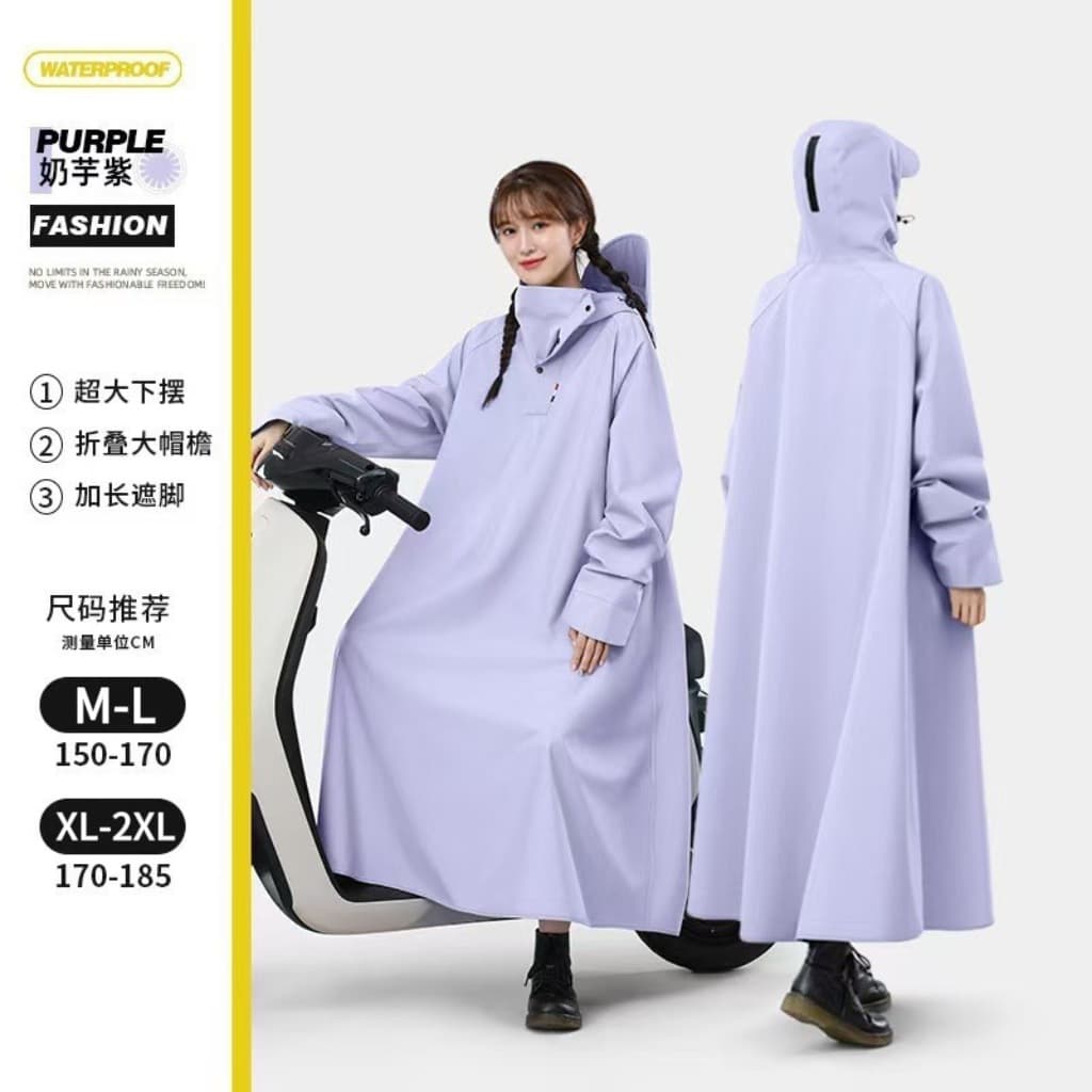 Long Raincoat Full Body Heavy-Duty for Electric Bicycle Motorcycle Riding Men Women Adults