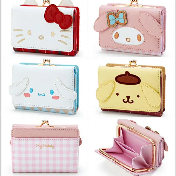 Multi-functional Foldable Short Wallet Animal PU Leather Coin Purse Mini Cartoon Cute Girls Birthday Gift