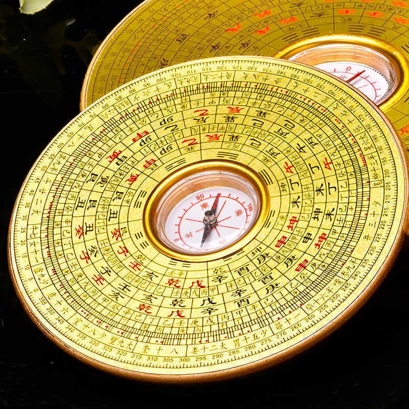 High-Precision Professional Round Brass Feng Shui Compass with Bagua and Sanhe Integration, Portable Luojing Instrument