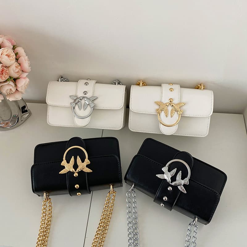 Cross-Border Double Swallow Bag for Women 2026 New Versatile Bird-Shaped Small Square Bag Niche Fashion Single Shoulder Crossbody Bag