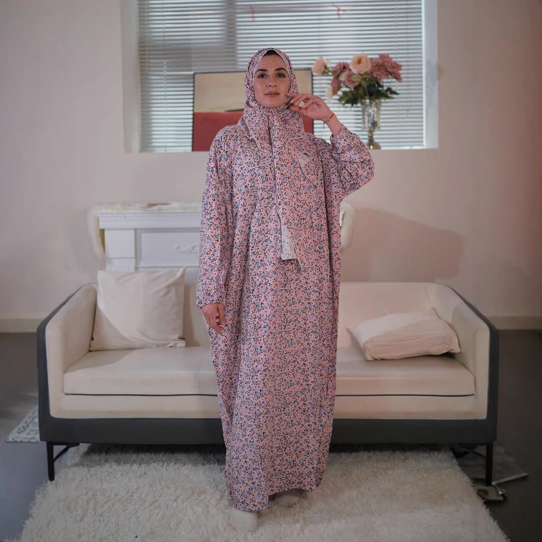 Women's Floral Print Long Robe Plus Size Loose Fit Slimming Long Style
