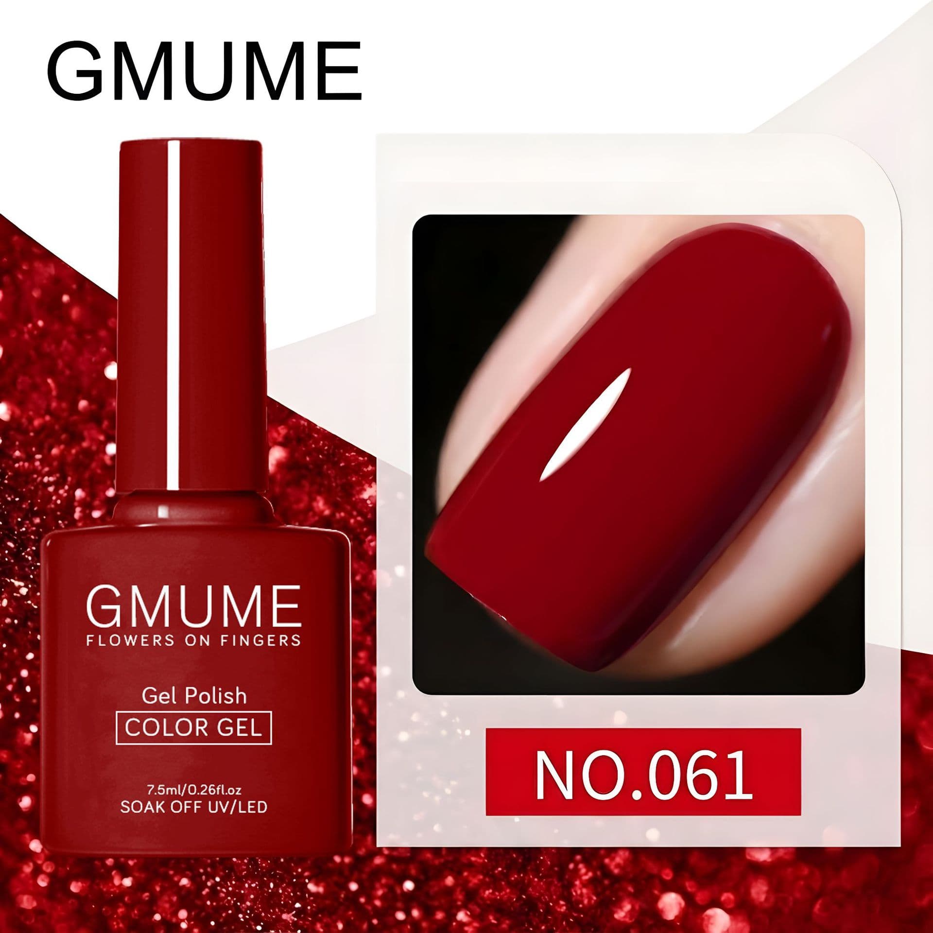 Cross-Border Red Series Hot-Selling Bottled Nail Gel: Cherry Red Elegant Versatile Best-Seller Nail Polish Gel for Nail Art