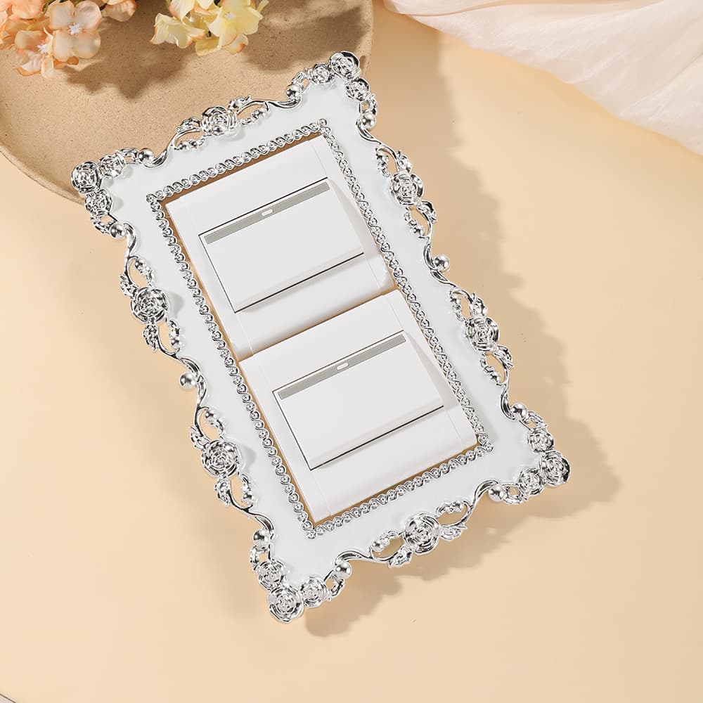 European Style Creative Rose-Edged Candy-Colored 4043 86*172 Type Resin Double Switch Sticker, Outlet Sticker Factory Direct