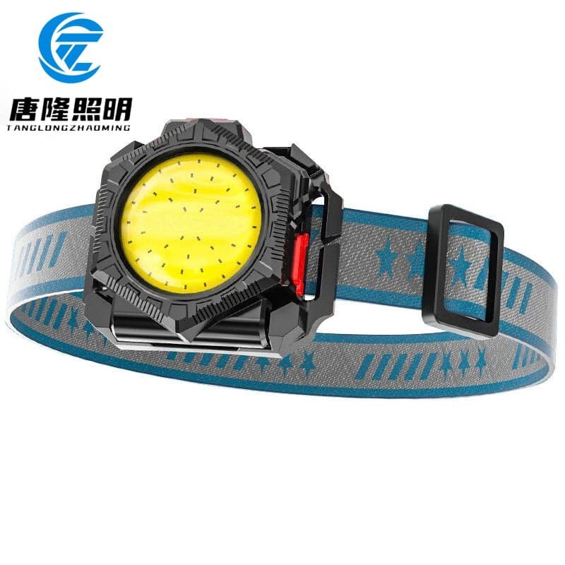 COB headlamp belt arm watch three-in-one lighting outdoor night running waist bag wrist light red light emergency.