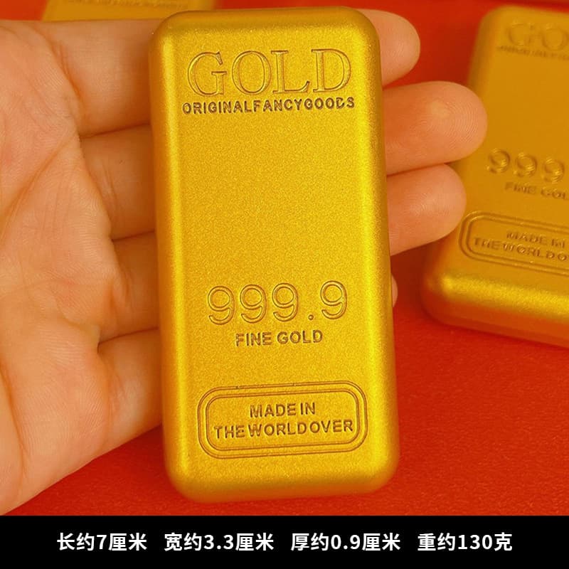 Alloy GOLD Gold Bar Sand Gold Imitation Gold Bar Home Decoration Solid Gold Brick Paperweight Ornament Prop Souvenir