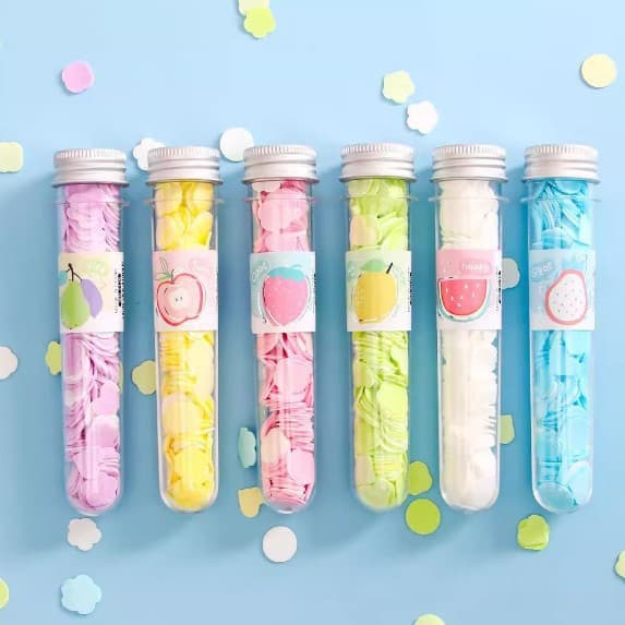 Cartoon Fruit Travel Bottle Hand Soap Sheets Test Tube Flower-Shaped Disposable Soap Outdoor Hand Washing Soap Paper