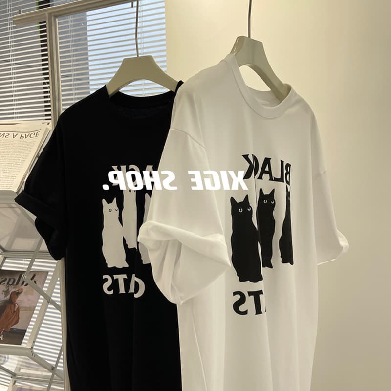 [Cross-Border Wholesale] American Printed High Street Style Short-Sleeved T-Shirt for Women, Korean Style Loose and Casual Wholesale Price Top Trendy