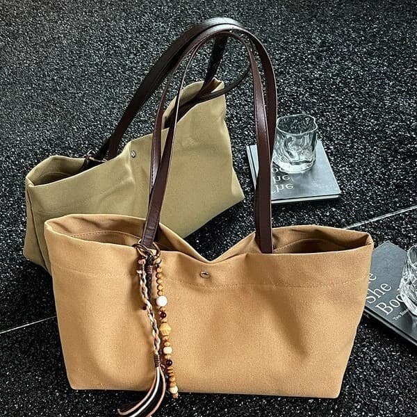 Canvas Bag Ins Korean Style Large Capacity Tote Bag for Women Lightweight Simple Women's Bag 2026 New Commuter Bag