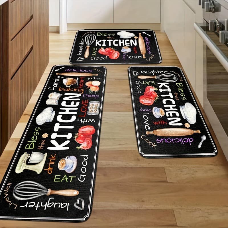 2026 new cross-border kitchen carpet set: 2/3 kitchen mats kitchen equipment cross-border