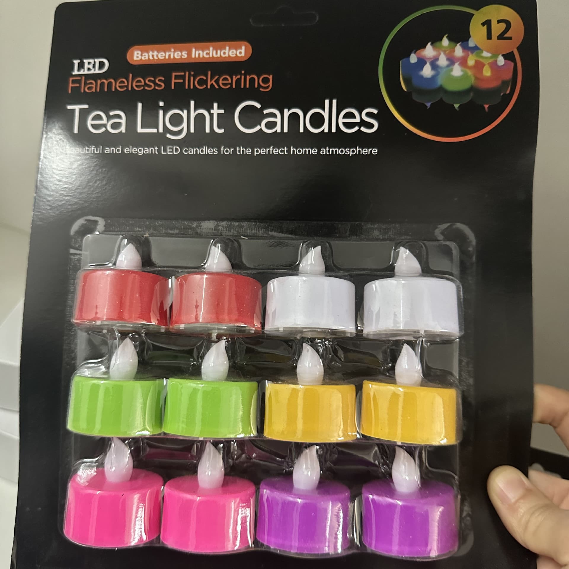 Custom Cross-Border Blister Card Glowing Electronic Candle, Simulation LED Plastic Candle, Small Tea Light, Smokeless Small Wave Candle