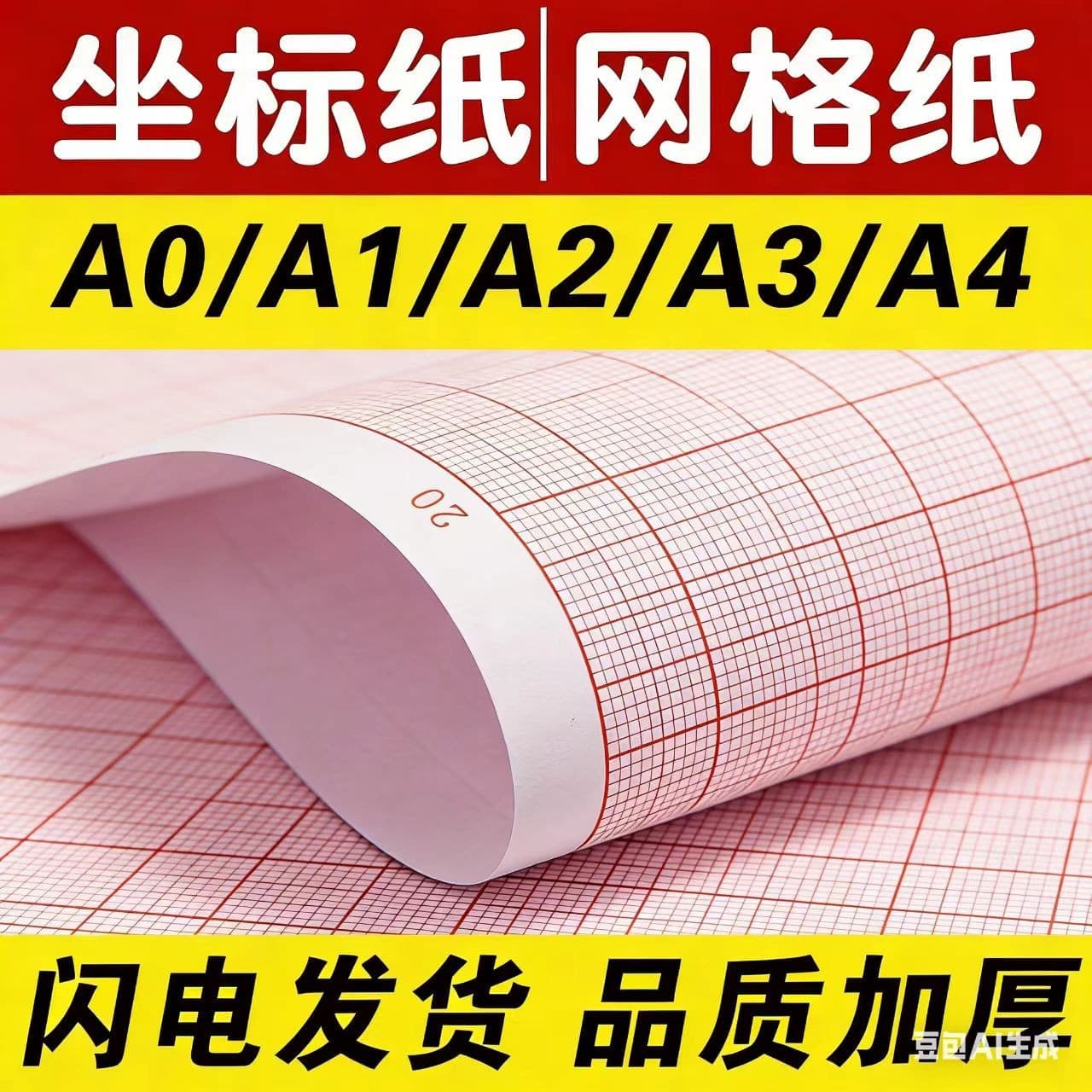 Graph paper a2 grid paper millimeter square large sheet centimeter thickened meter paper a4 primary school students logarithmic a1 drawing paper