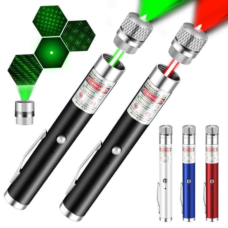 Short Laser Pointer Starlight USB Rechargeable Red Green Light Astronomy Pointer Laser Light Flashlight Star Pointer