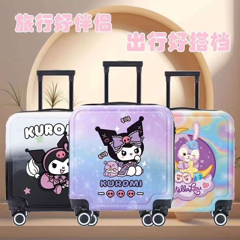 Children's Trolley Case 18 Inch Travel Suitcase Cute Cartoon Luggage with Universal Wheels and Password Lock Baby Carry-On