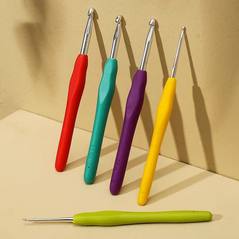 Handmade Single-Ended Crochet Hook Stainless Steel Crochet Hook Beginner Tool Set for Knitting Home Sweater Yarn Shoes