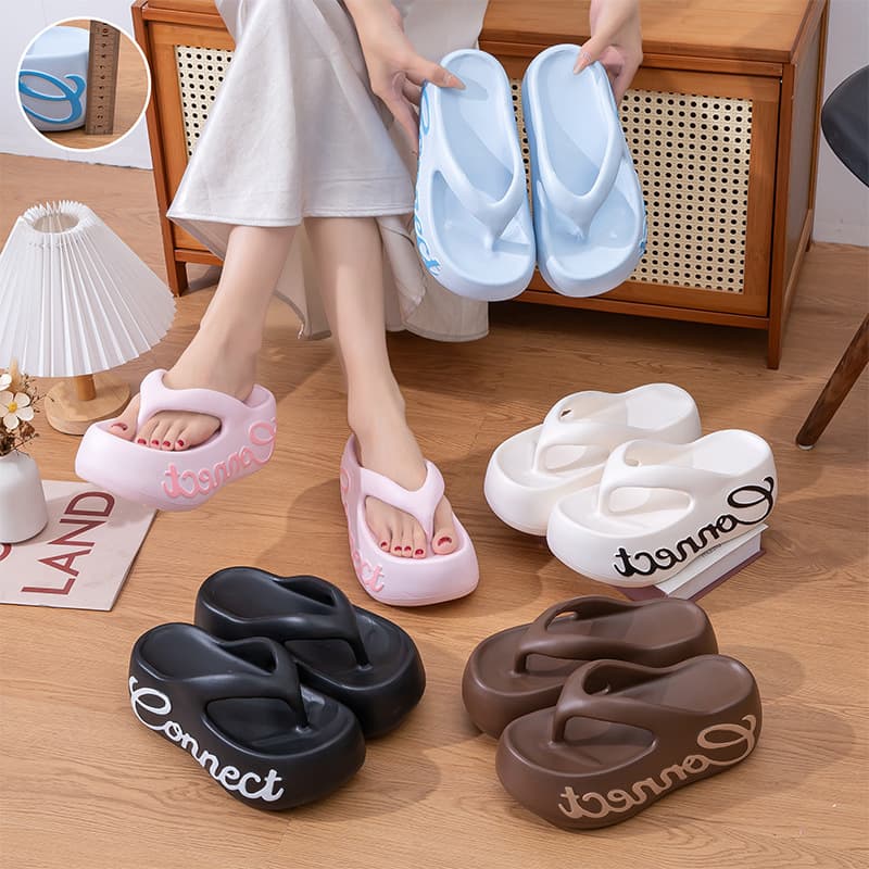 2026 New EVA Thick-Soled Flip-Flops for Women, Summer Outerwear, Feels Like Walking on Poop, Beach Sandals