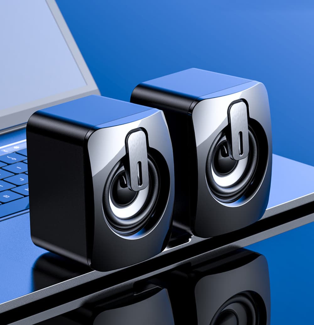 Desktop Computer Speaker Multimedia Low Bass Wired RGB Light Small Notebook Friendly Universal Plastic Body Speaker Box
