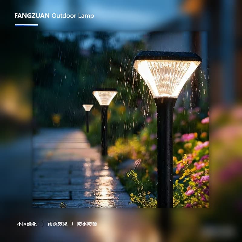 New cross-border outdoor square diamond lawn light, waterproof solar lawn light, homestay, community, park landscape courtyard light