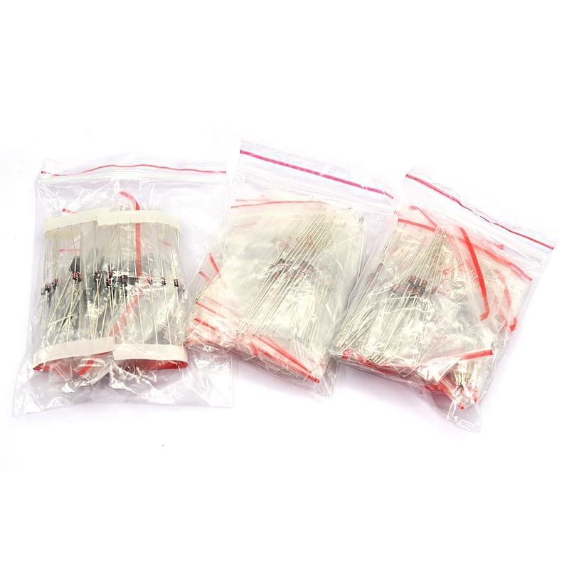8 14 Types 15 Common Zener Diode Kit in5408 Through-Hole 1N4007 1N4148 1N5819 FR107