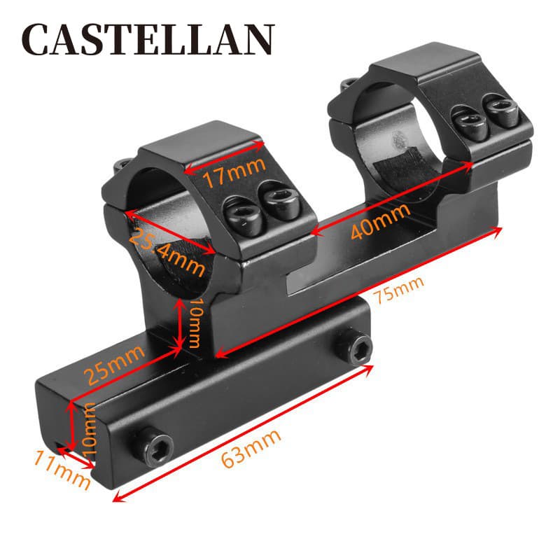 25.4mm one-piece tube clamp sight tube clamp 11mm slot sight one-piece tube clamp rear extension bracket tube clamp sight tube