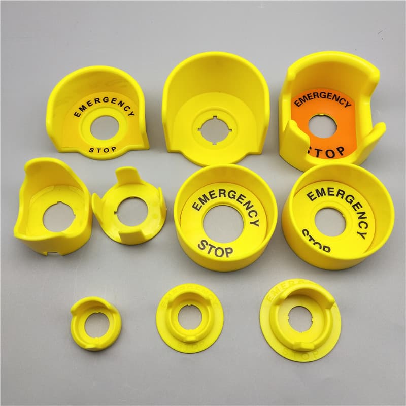 22mm Hole Switch Protective Cover Emergency Stop Button Switch Protective Shield Elevator Base Large Ingot Shape Round Warning Ring