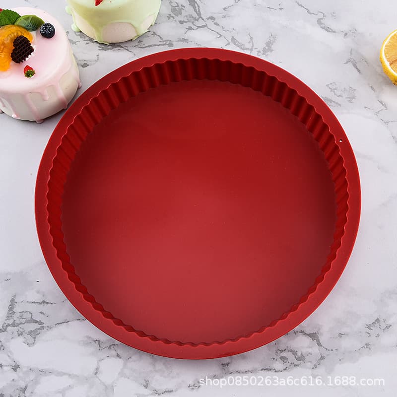 Amazon Silicone Pie Pan Fluted Tart Pan Shallow Baking Dish for Cake Bread Pizza Home Use