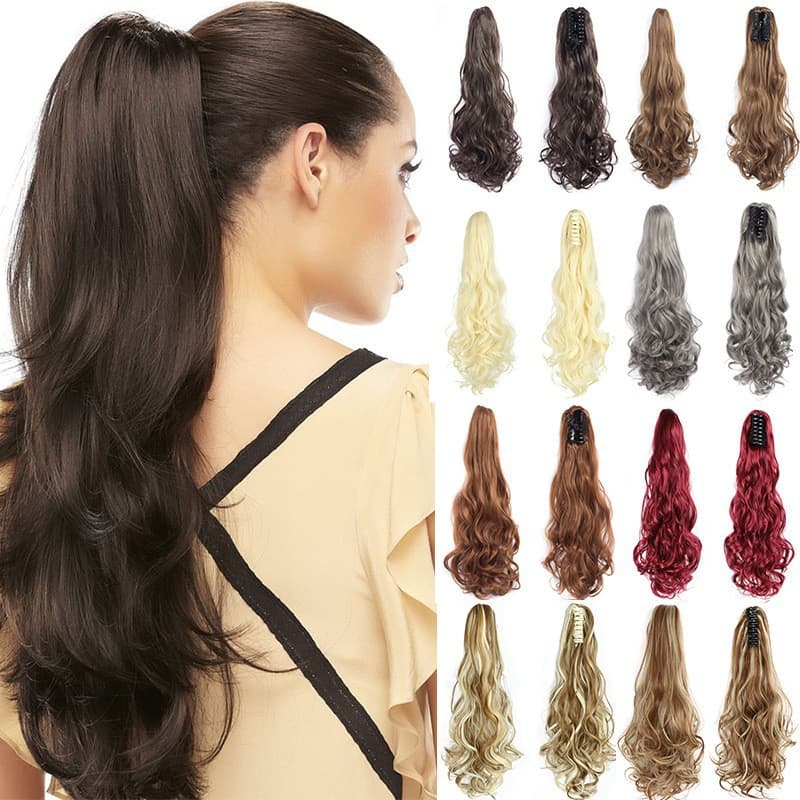Women's Long Curly Wave Hair Scrunchie Hair Clip Artificial Tail Scrunchie Clip Fashion Accessory