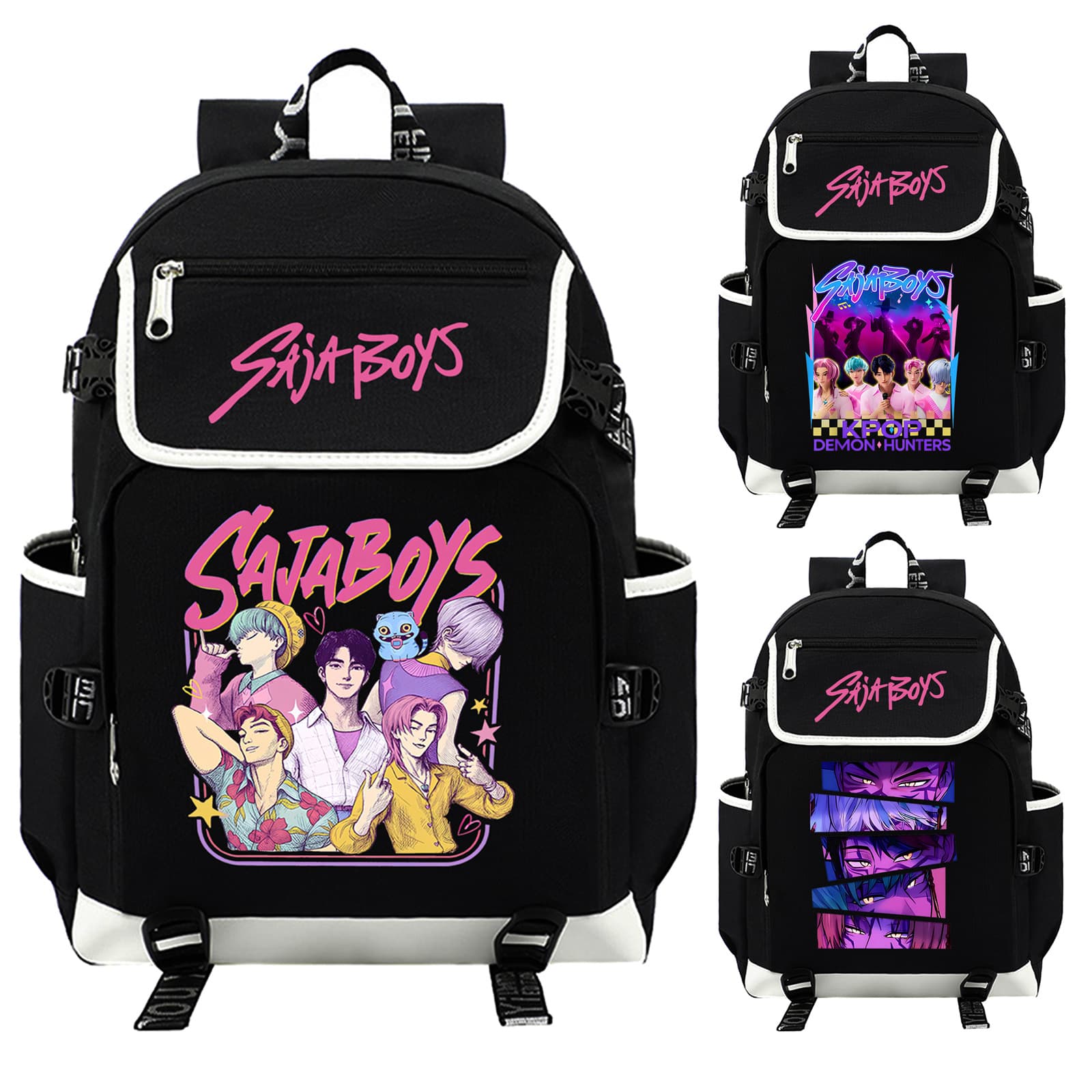 Kpop Demon Hunters Saja Backpack Large Capacity Fashion Backpack for Teenage Students High School Backpack