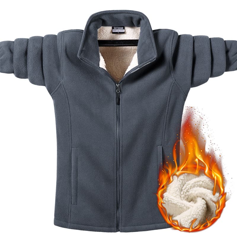 Lamb fleece jacket for middle-aged and elderly people plus fat plus size sweatshirt men's autumn and winter large size 889