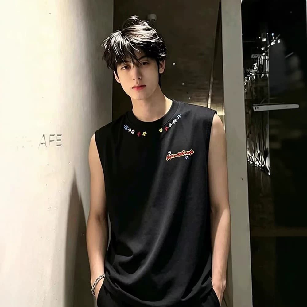 Men's and Women's Summer New Vest Tank Top Japanese Trendy Ins American Street Style Fitness Sports Sleeveless T-Shirt