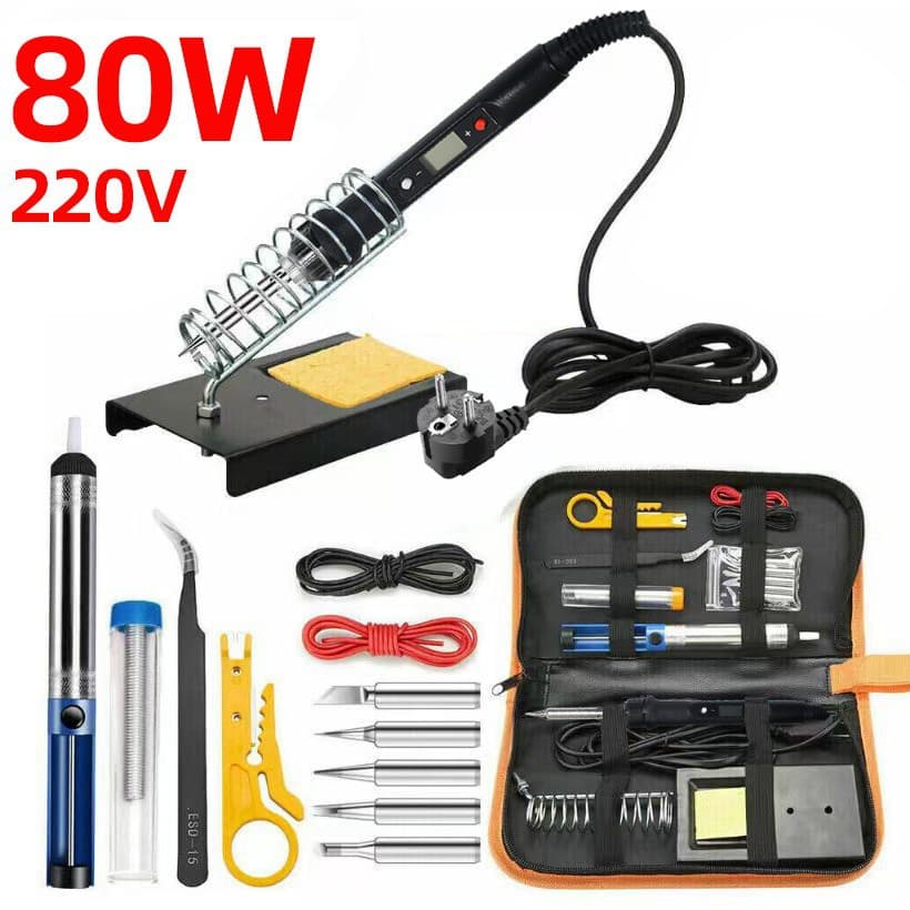 80W Digital Display Constant Temperature Adjustable Soldering Iron Electronic Repair Tool Welding Solder Pen Home Kit