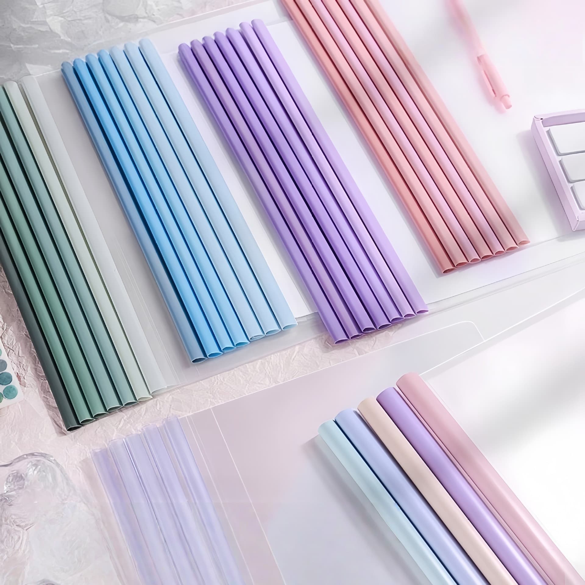 Gradient A4 Transparent Waterdrop Clip Thickened File Folder