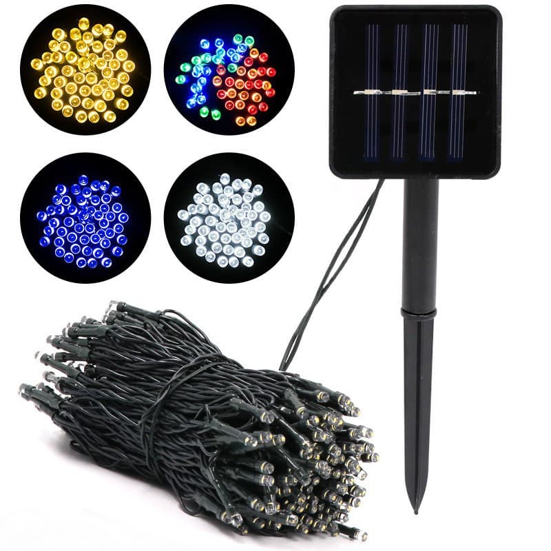 Solar led string lights Christmas decorative lights garden courtyard outdoor waterproof new year lights flashing string lights wholesale