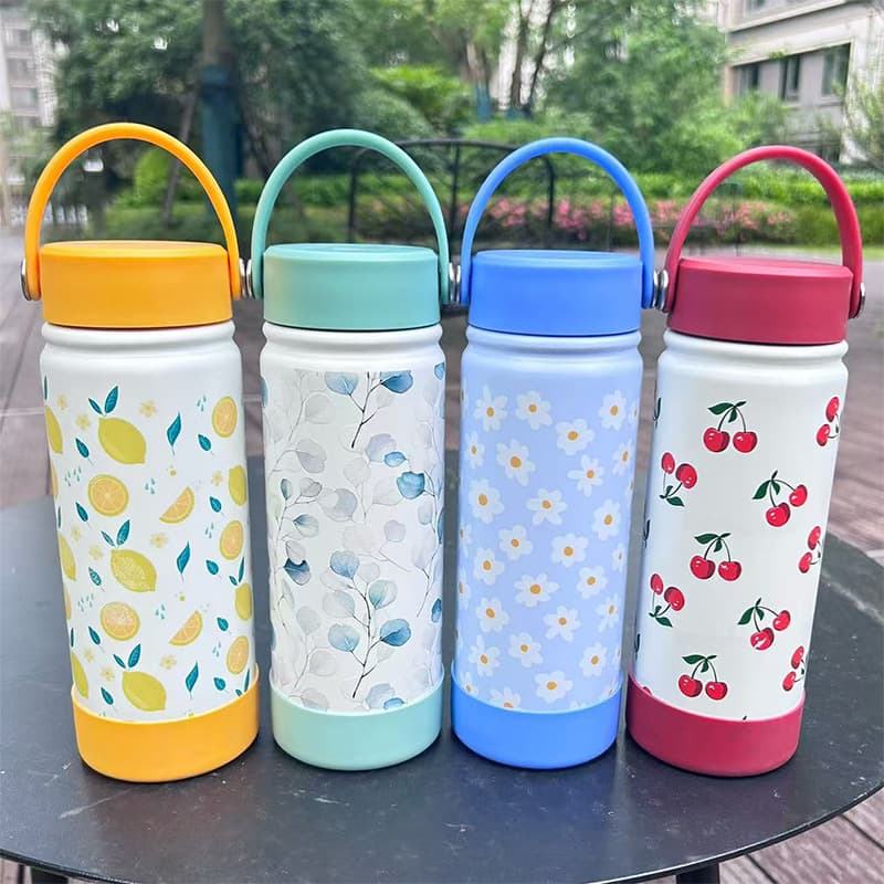 Amazon New Cartoon Insulated Water Bottle Outdoor Sports Portable Stainless Steel Cup Fashionable Space Flask