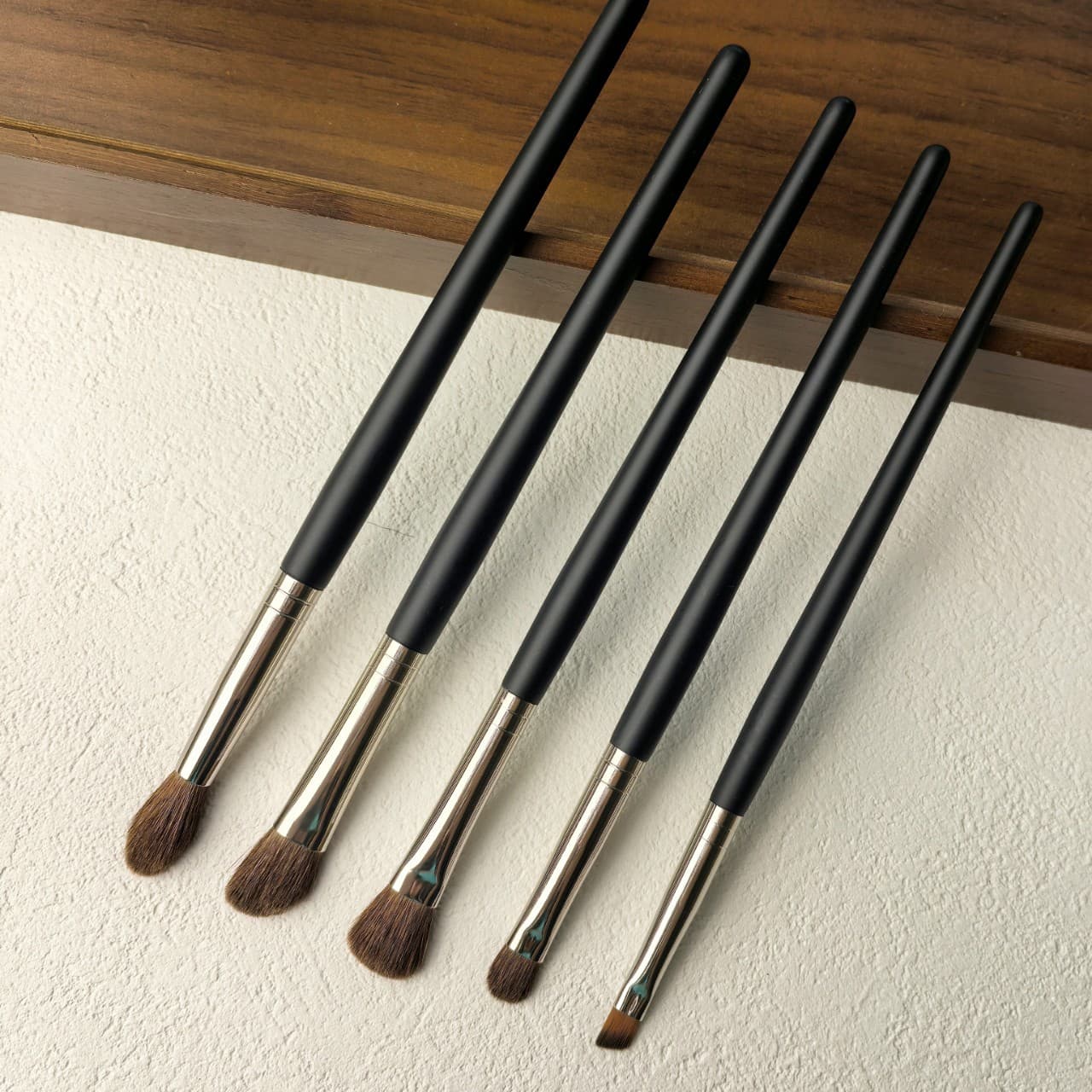 New 5-Piece Pony Hair Eyeshadow Brush Set, Full Makeup Brush Set, Blending Eye Brush, Eyebrow Brush, Portable Makeup Tool Set