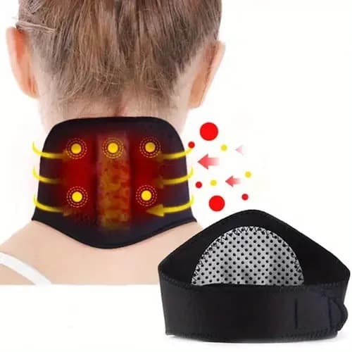 Self-heating wordless neck support collar for summer, providing shoulder warmth and travel neck protection