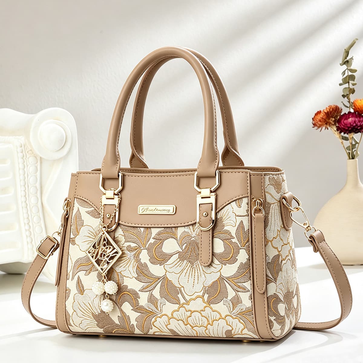 Hot-Selling Women's Bag for Export, New Trendy Korean-Style Premium Handbag, Embroidered Printed Small Bag, Women's Shoulder Crossbody Bag