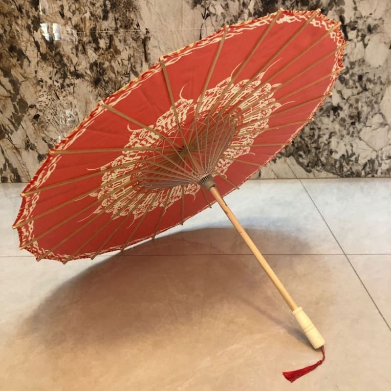 Oil-paper umbrella with gourd top, dance, bride's wedding, traditional Chinese silk wedding, antique red wedding decorations, durable.