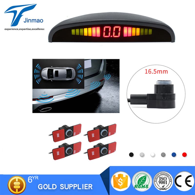 Manufacturer AliExpress Amazon Car LED Crescent Reversing Radar Front Sound Alarm 4 Probes Built-in Radar Safety