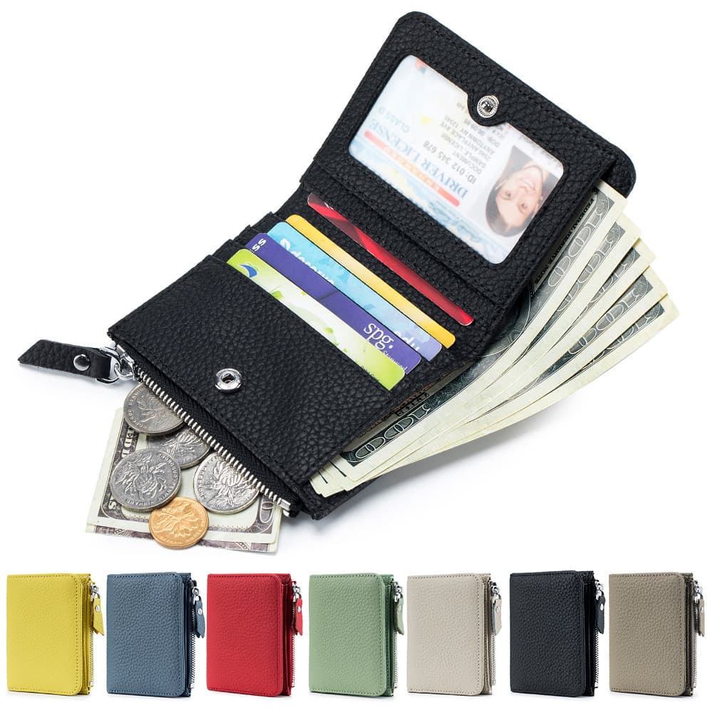 Fashionable Ultra-thin Cropped Women's Wallet Large Capacity Japanese RFID Coin Purse Zipper Card Holder Cross-border