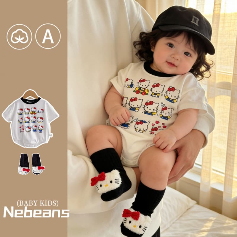 3-6-9-12 Summer Short-Sleeve Baby Girl Triangle Romper Set Kitty Infant Cotton Soft Breathable Clothing
