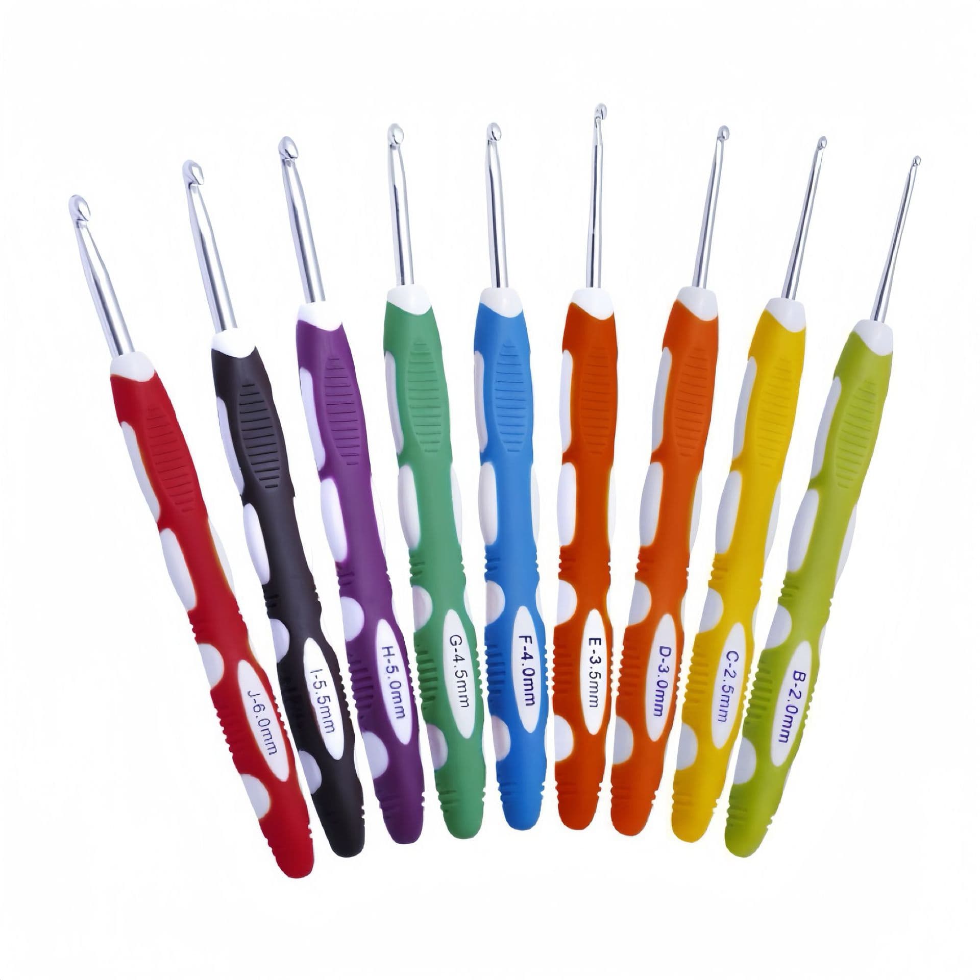 Two-Color Crochet Hook Set for Knitting Tools, Aluminum Oxide Silicone Soft Handle Crochet Hooks, Candy Color Yarn Crochet Hook Kit
