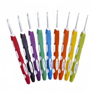 Two-Color Crochet Hook Set for Knitting Tools, Aluminum Oxide Silicone Soft Handle Crochet Hooks, Candy Color Yarn Crochet Hook Kit
