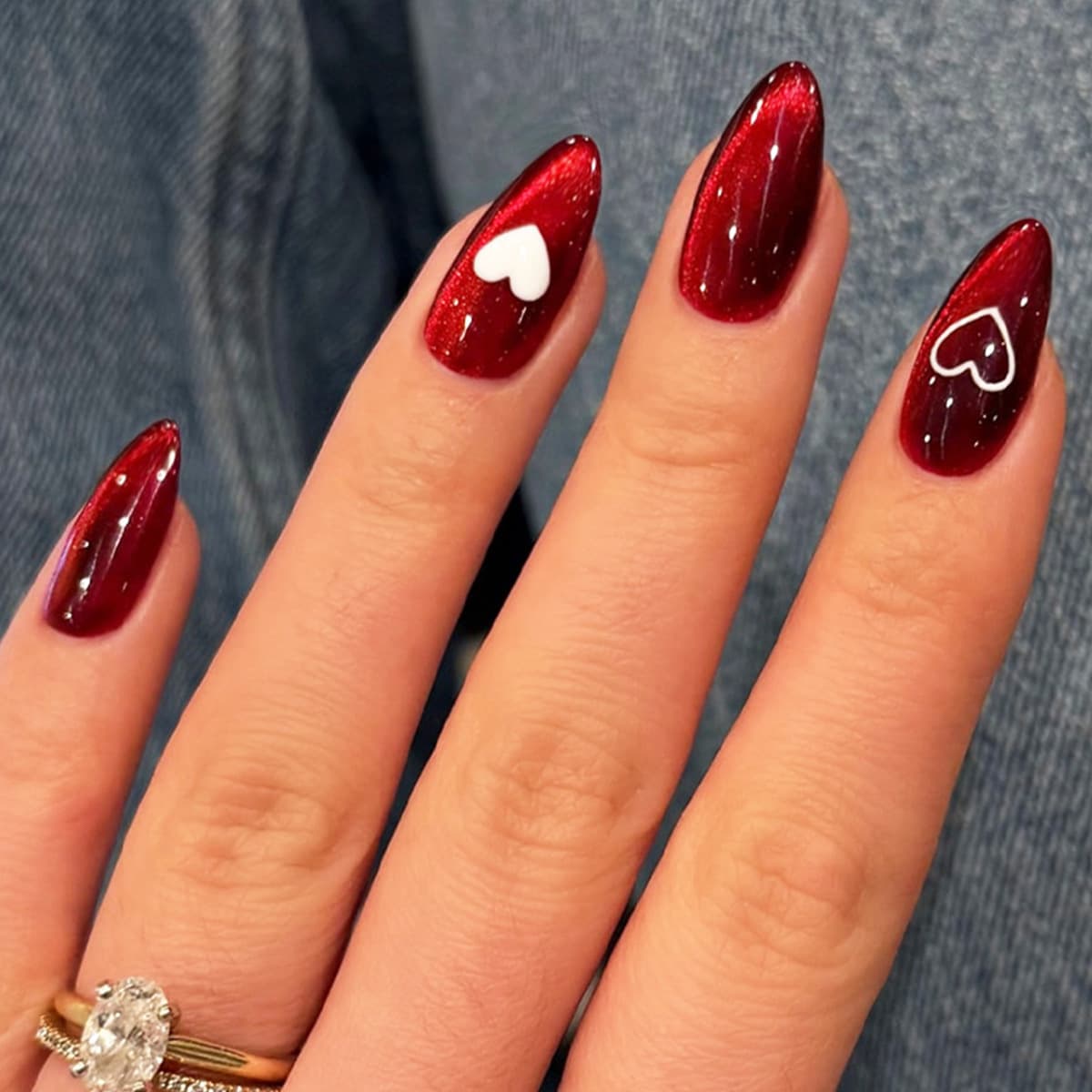 Cat Eye Press on Nails Solid Color Gentle Style Removable False Nail Tips Finished Manicure Wholesale Press on nails