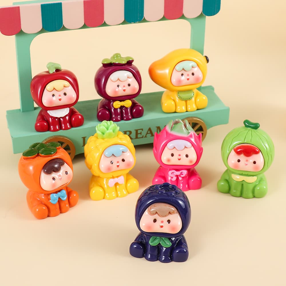 Resin Fourth Generation Fruit Cubes 3D Resin DIY Keychain Pendant Bag Chain Jewelry Accessories Blind Bag Wholesale