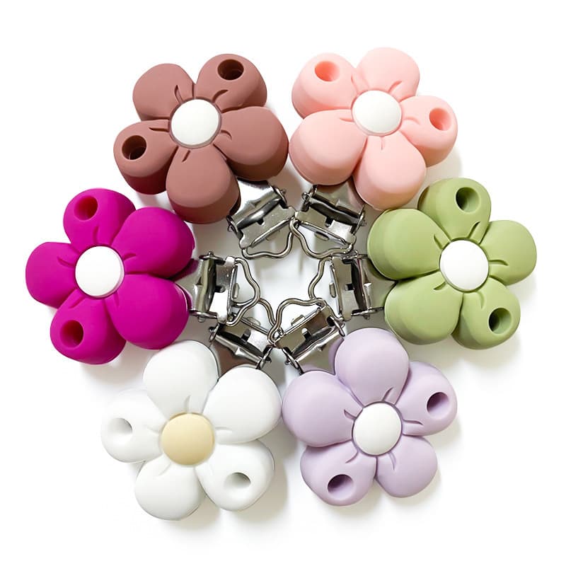 Cross-Border New Baby Pacifier Clip Pacifier Flower Brim Clip Creative DIY Pacifier Chain Outdoor Anti-Drop Chain