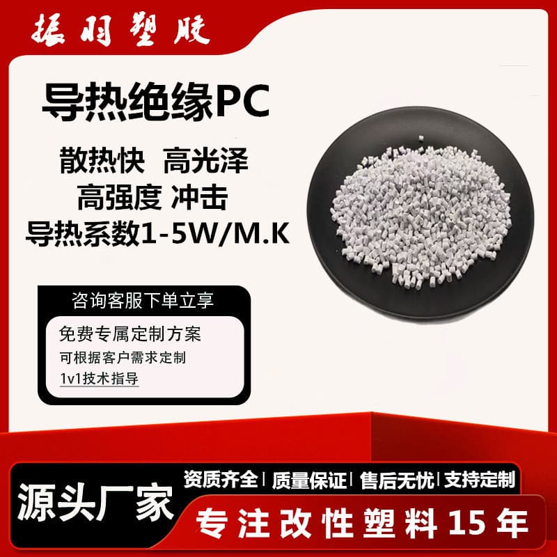 Thermally Conductive Insulation PC White High Gloss Flame Retardant V0 Metal Replacement Heat Dissipation PC Thermal Conductivity 1-5W/MK Appearance Parts