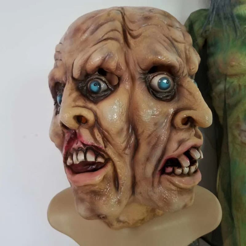 Halloween scary scary mask April Fool's Day trick mask zombie mask two-headed ghost cos props evil ghost