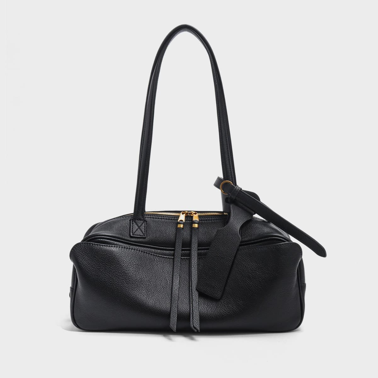 Top-layer cowhide underarm tote bag women's new genuine leather Boston bowling bag versatile casual single shoulder bag