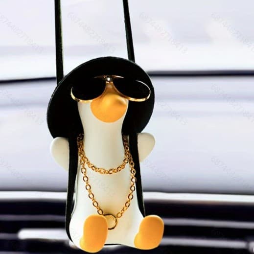 Car Interior Decoration Cross-border Trade Car Hanging Ornament Car Swing Duck White Slim Hanging Decoration Aromatherapy Car Accessories